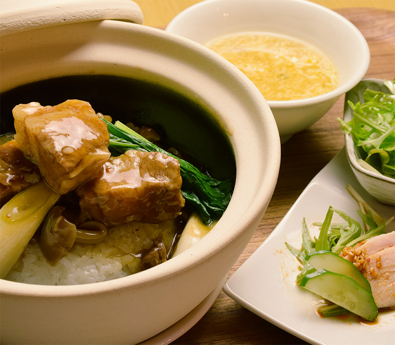 豚の角煮土鍋ご飯ランチ